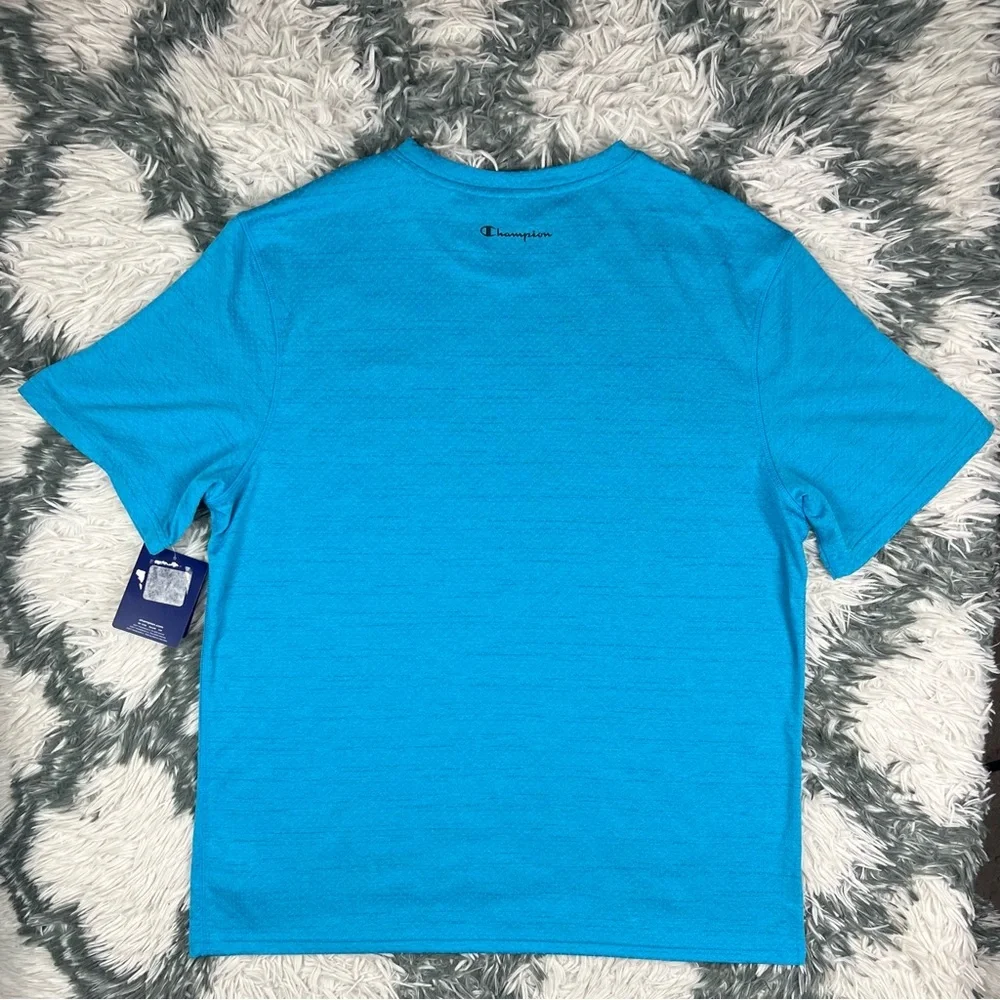NWT Champion Men's Authenic Activewear T-Shirt Size Large Short Sleeve Blue - Picture 10 of 12